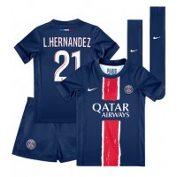 Paris Saint-Germain Lucas Hernandez #21 Domáci Detský futbalový dres 2024-25 Krátky Rukáv (+ trenírky)